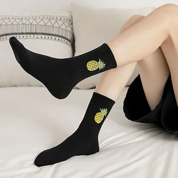 Nove Elegantne voćni ženske čarape Sretan Zabavne Muške, ženske čarape Boje Čokolade Harajuku Svakodnevne pamučne čarape za posadu