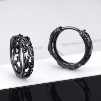 Muške ženske naušnice, prstenje od zmaja Nadmen Šuplje naušnice s navojem od zmaja za moto zurke Punk-naušnice Hip-hop Nakit