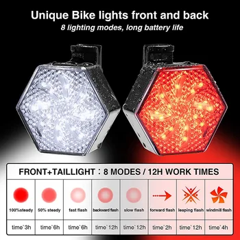 Prednji I Stražnji Biciklistička Svjetiljka Sa Usb Led Za Bicikl 5 Deformacije Svjetla Ciklusa Punjiva Stražnje Led Svjetiljka Za Bicikl