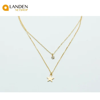 Laminirano ogrlica Jednostavna zvijezda za žene perle laminirano ogrlicu zlatnu boju LANDEN NETSHOP