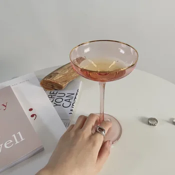 Čašu za koktel sa zlatnim ободком Transparentno High-end Čaša za Bijelo Vino Kristalnu Десертный Čašu Svečane Čašu Posebna Čaša Za Šampanjac