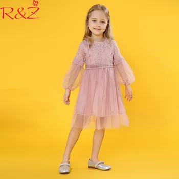 R&Z Odjeća za djevojčice 2019 Novi godišnji Okrugli izrez s dugim rukavima Čipkan haljina princeze iz čiste pređe za djecu Dječja odjeća 1a k1