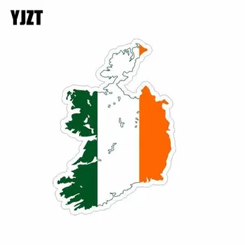 YJZT 8,2 cm*12 cm Stil Automobila Irski Zastava Irske Karta Auto Oznaka Kreativno Naljepnica 6-1181