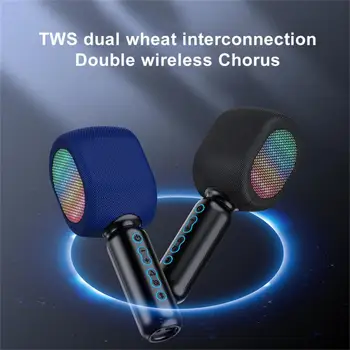Bluetooth-kompatibilni Prijenosni Mikrofon Bežični Karaoke Dual Zvučnik Kondenzatorski Mikrofon Player Pjevanje Za iOS, Android Smart TV