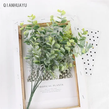 7 Vilica Eukaliptus Umjetne Biljke Home Dekor Za Vjenčanje stola Ukras za stranke Vaza Lažni Cvijeće Smreka Obrt Pribor