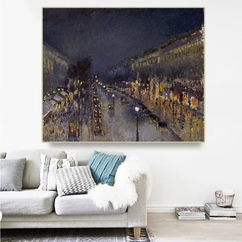 Цитон Camille Pissarro《Noćni boulevard Voltaire》ulje na Platnu umjetničko djelo, Slika Moderan Dekor Dekoracija Kuće