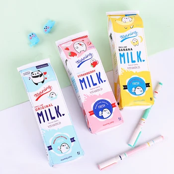 Kreativni Crtani film Milk Uložak Torba za olovke Učenici Slatka korejski tiskanice torbe Velikog Kapaciteta Jednostavna školska kutija za uredski materijal