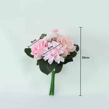 Flone Umjetna Svila Lažni Cvijeće Dahlia Buketi za vjenčanje Djeveruša Ručni Cvijet pribor za uređenje doma poklon za suprugu