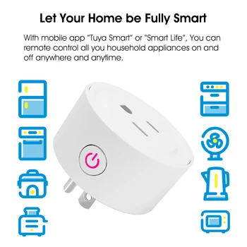 Wi-Fi Smart Plug 10A Utičnice SAD Program Tuya Smart Life Radi Alexa Google Home Assistant Glasovno upravljanje Vremenom