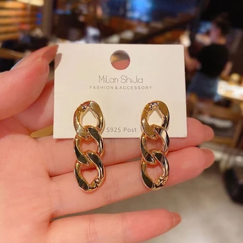 ORZTOON Trendi naušnice s individualnost Korejski zlatni lanac Naušnice s кисточками za žene Jednostavne modne naušnice-roze Ženski nakit poklon
